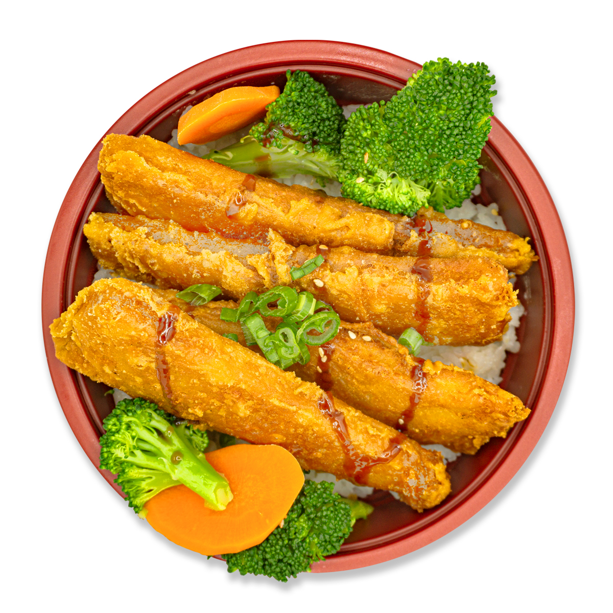 Fried Fish Teriyaki Bowl.