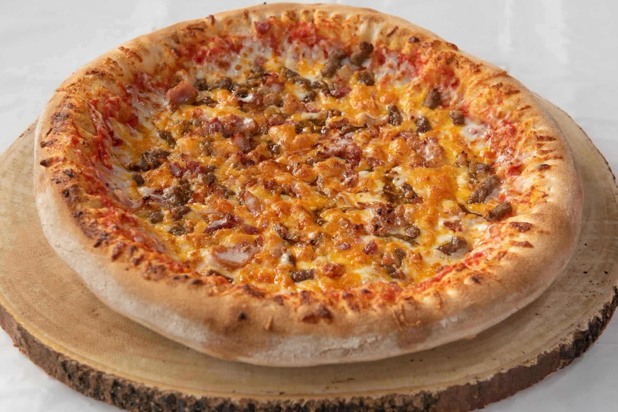 Bacon Cheeseburger Gourmet Pizza.