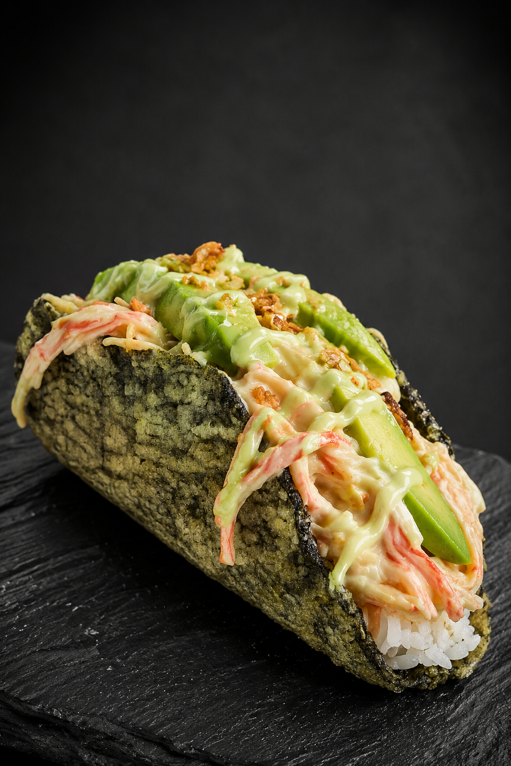 Wasabi Crab Sushi Taco.