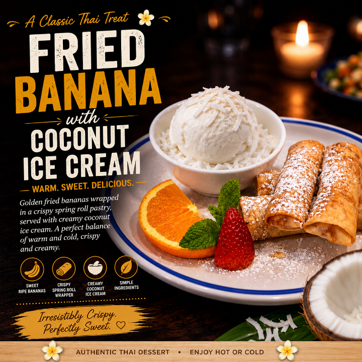 Fried Banana coconut ice cream.