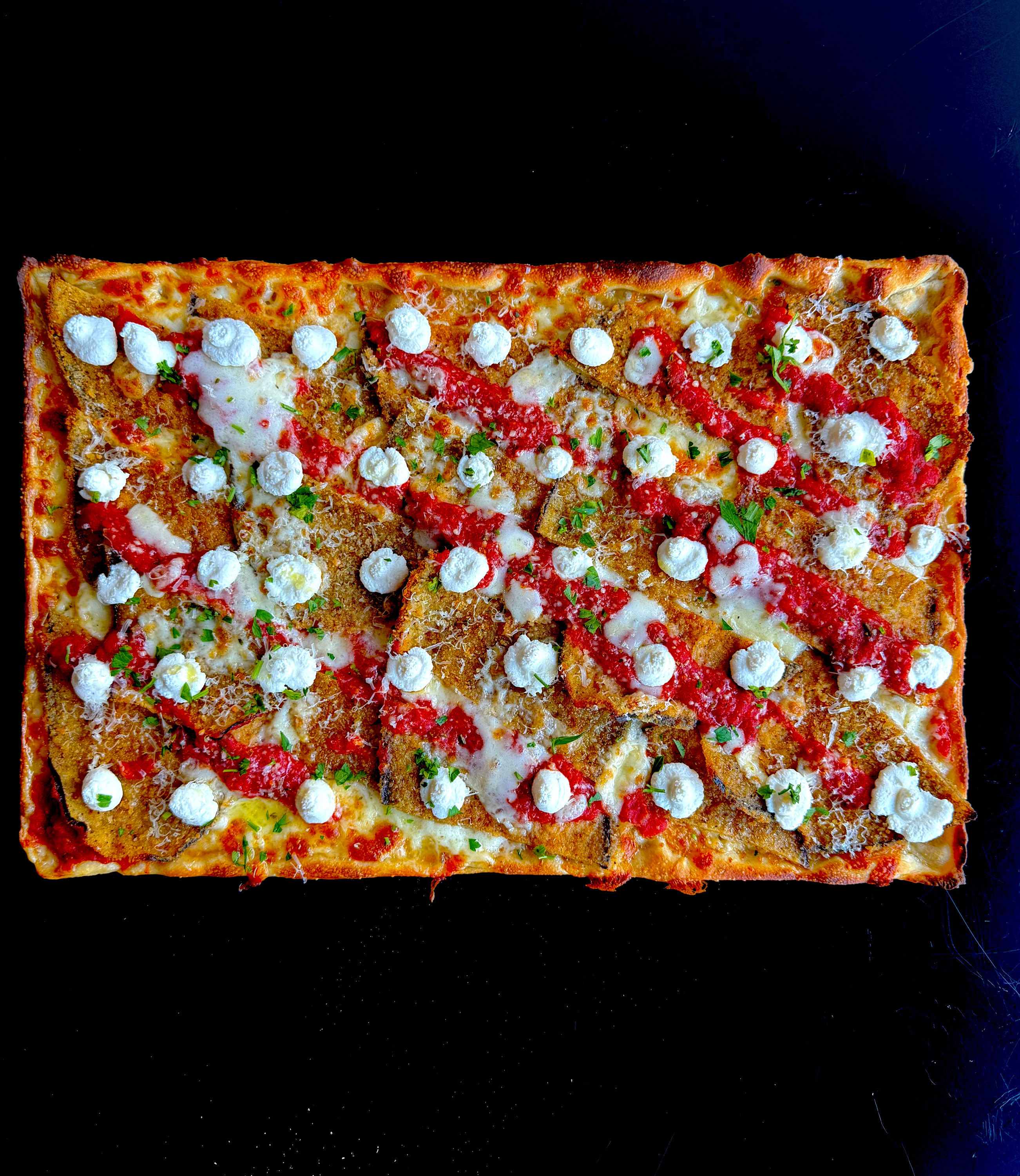 Eggplant & Ricotta Pizza.