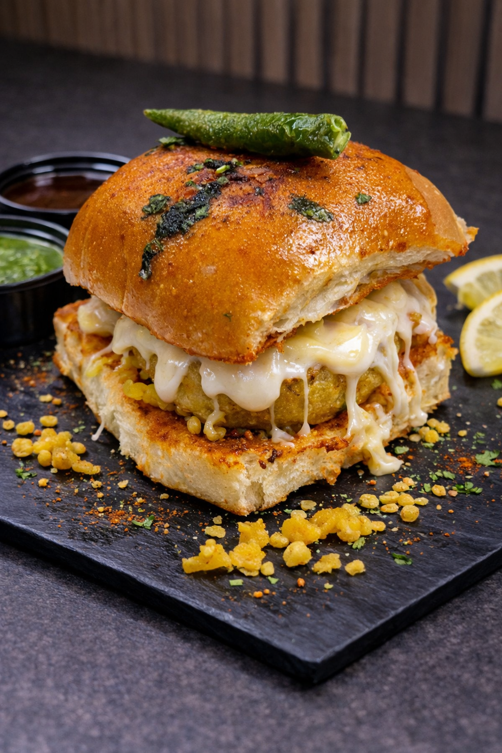 CHEESE JUMBO VADAPAV.