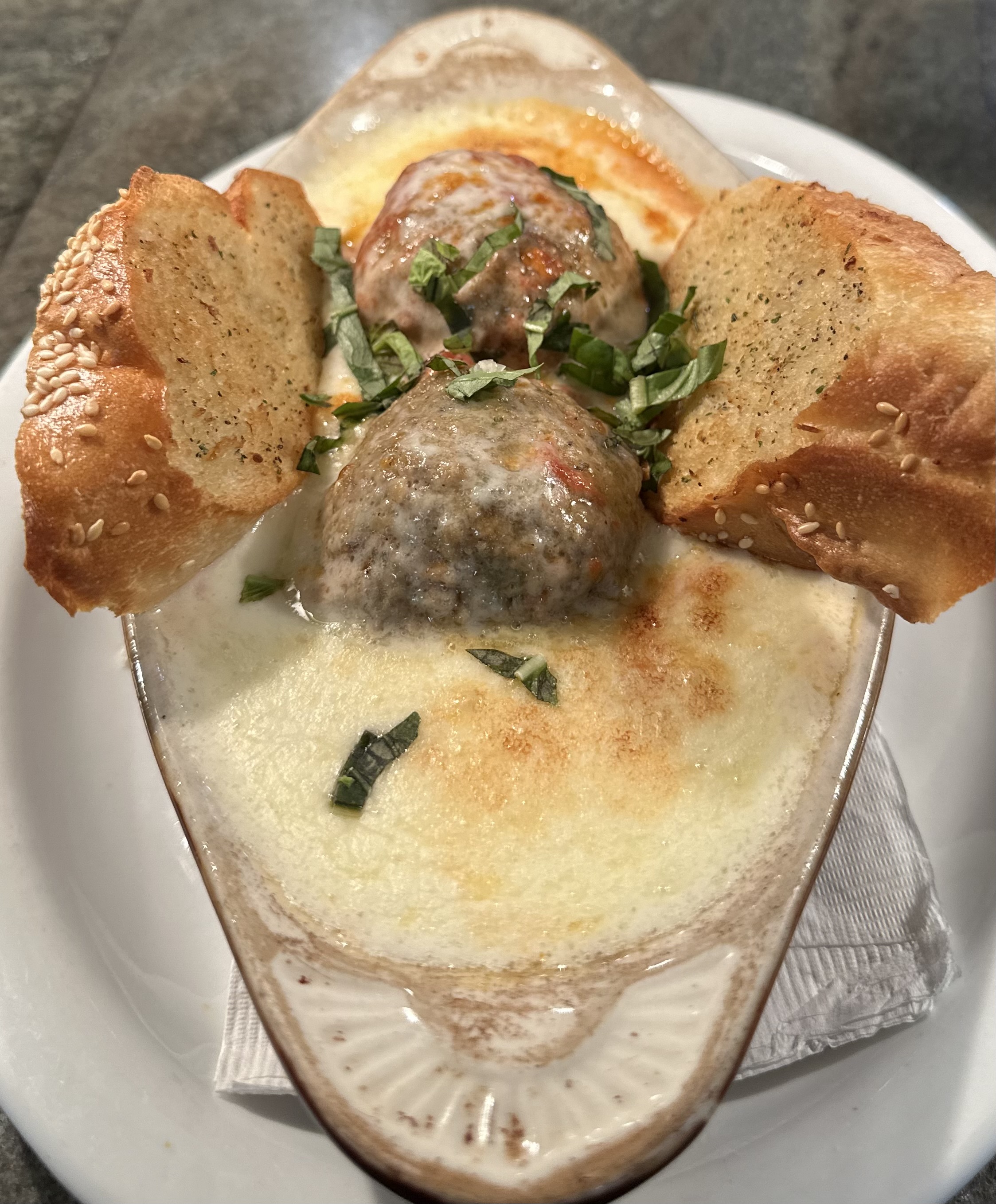 Sicilian Meatball Mozzarella.