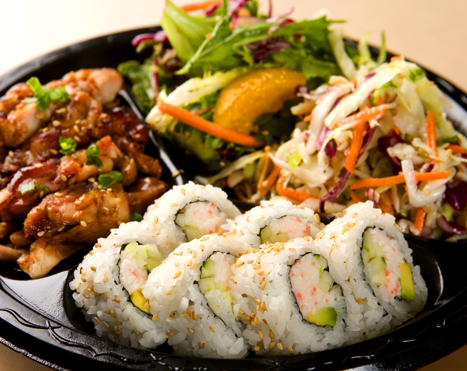 California Roll (6pcs) and Chicken Plate