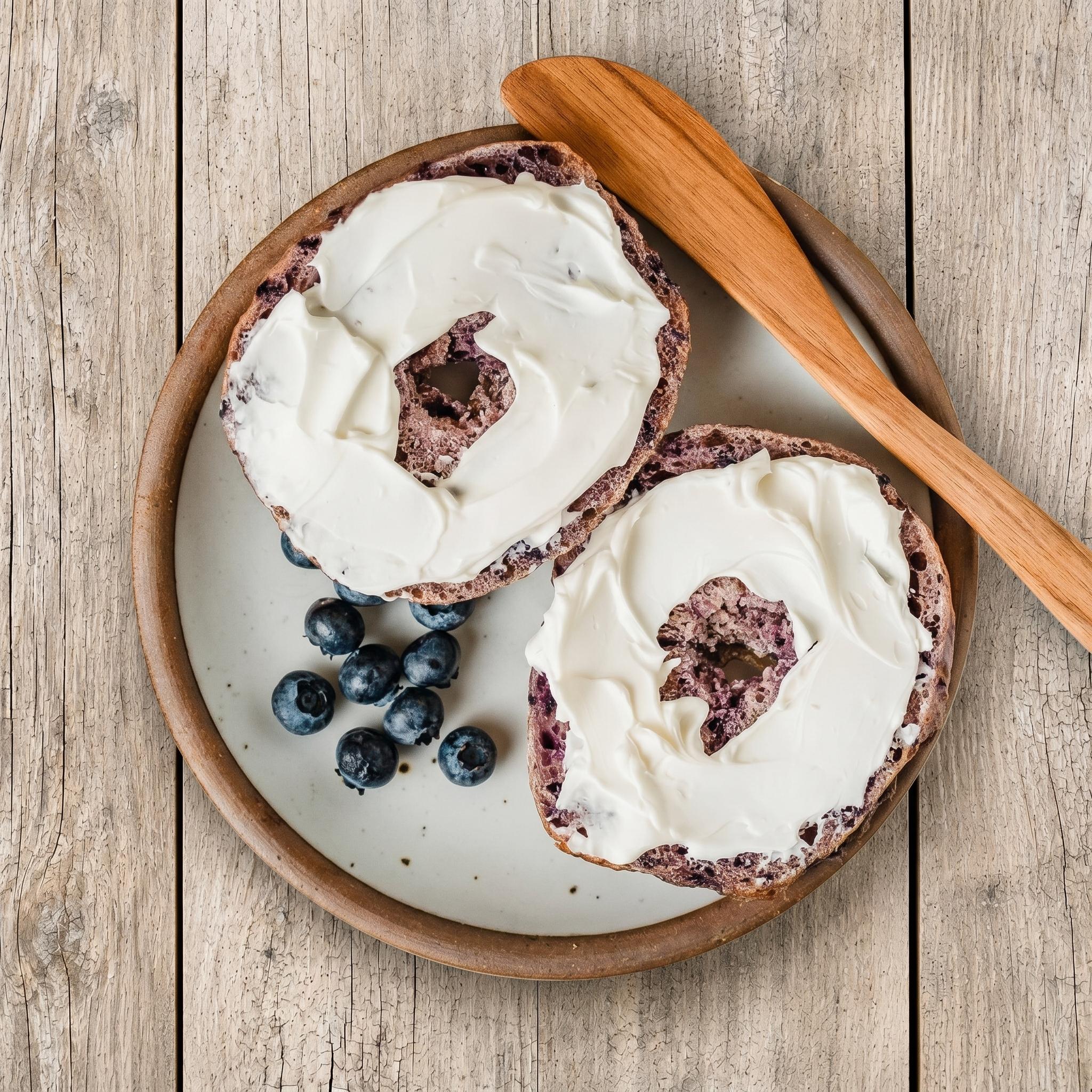 Blueberry Begal Toast.