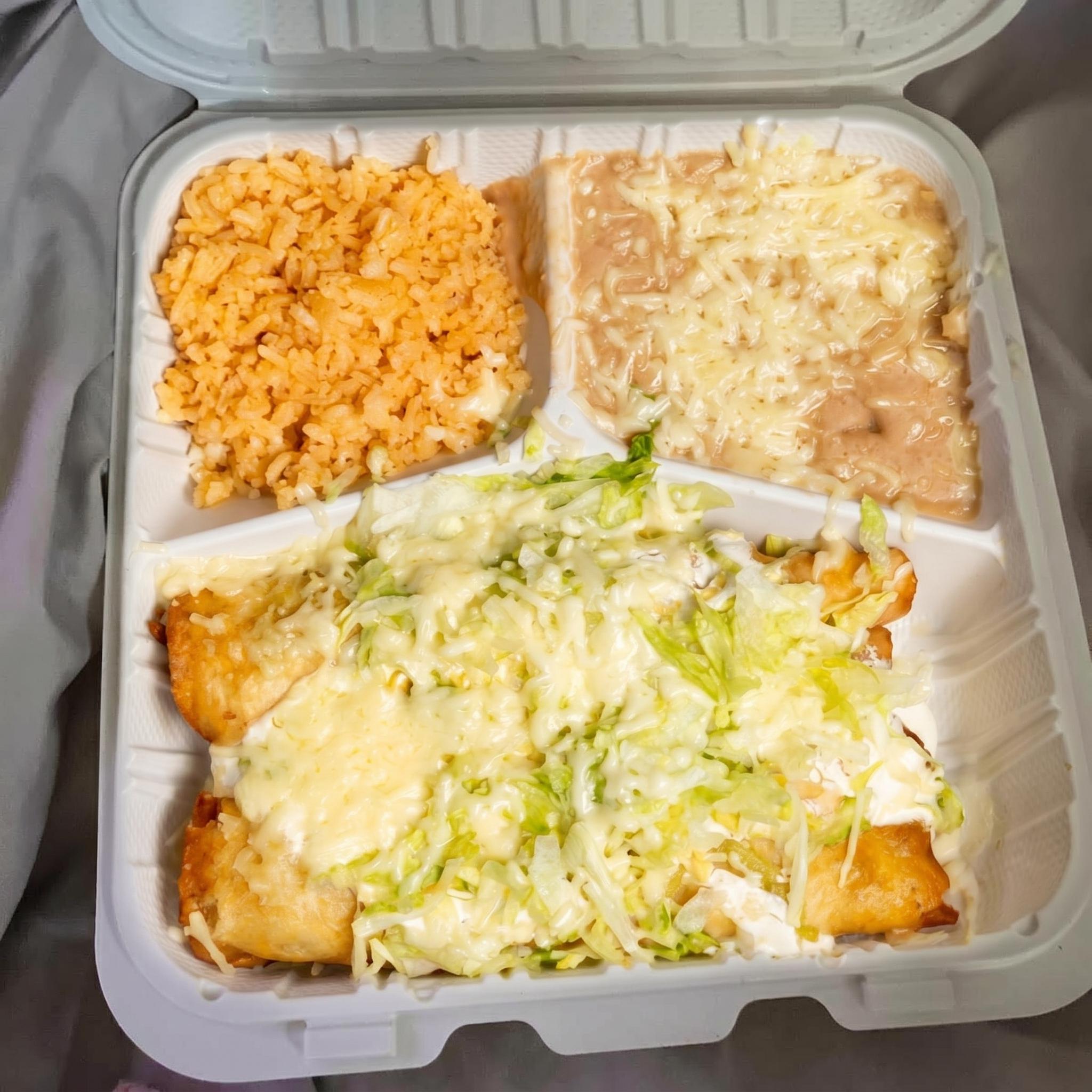 #7 Three Taquitos w/ Shredded Chicken.