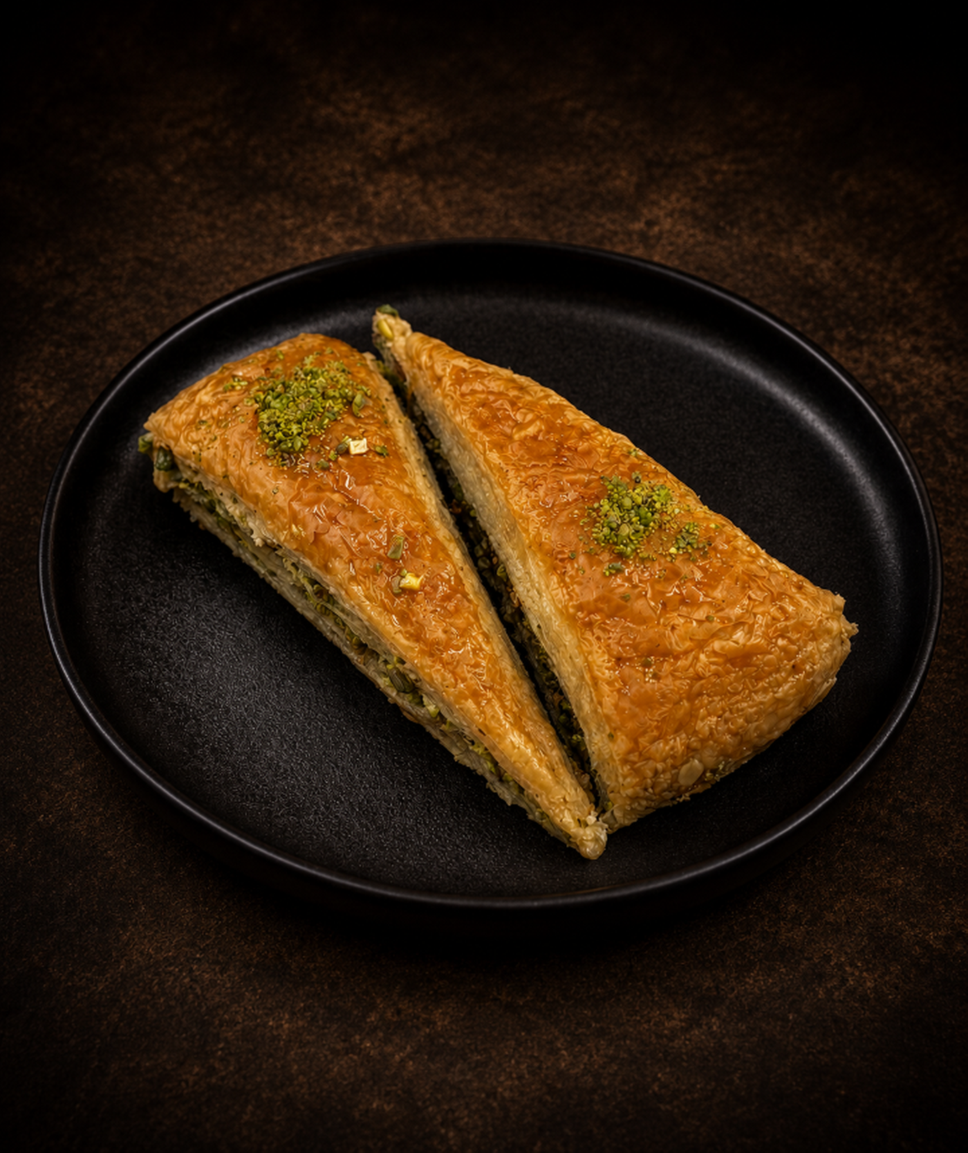 Large Pistachio Triangle Baklava.