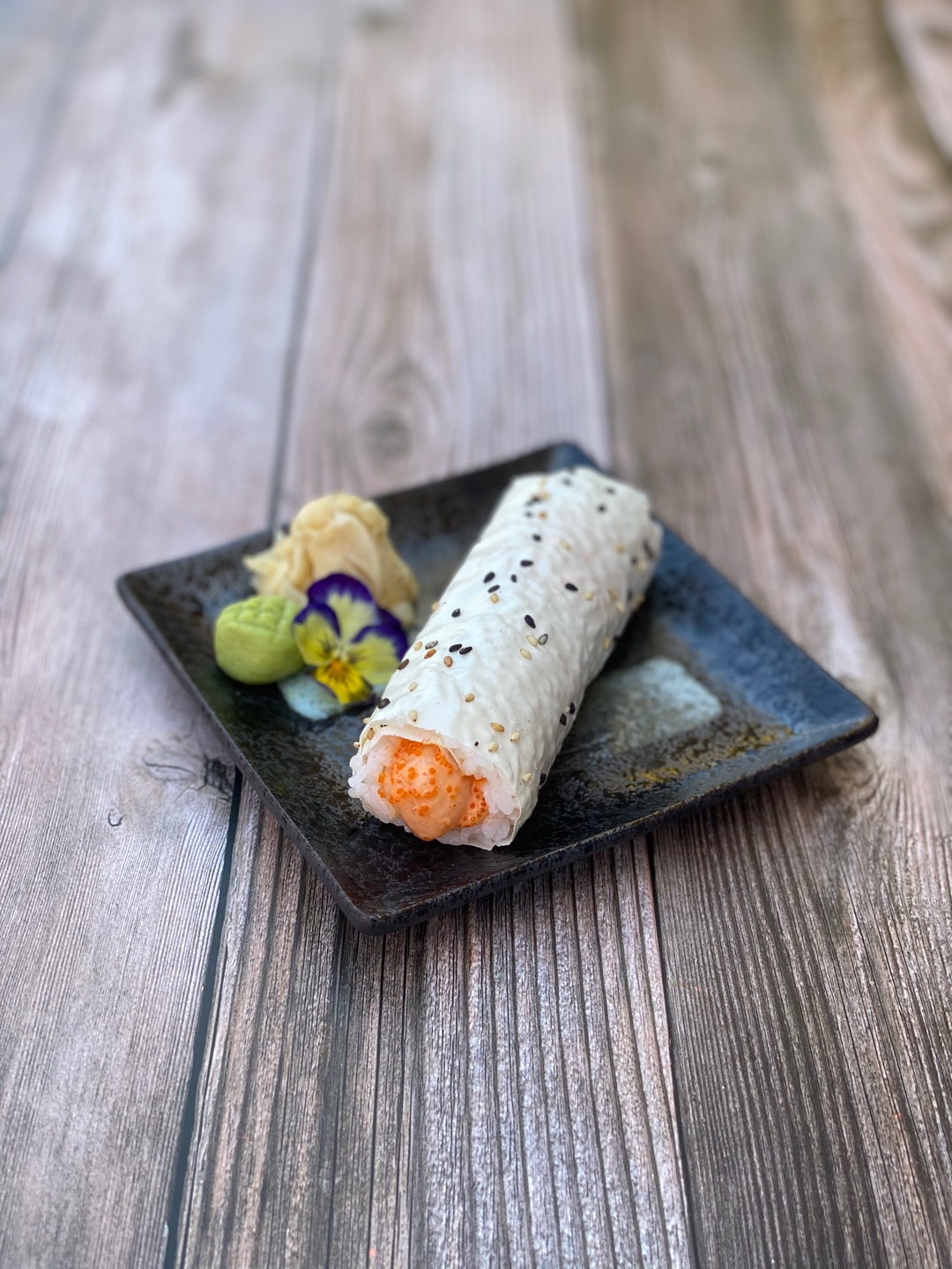 Spicy Scallop Hand Roll.