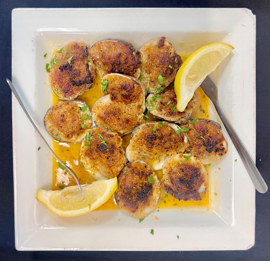 Baked Clams Oreganate.