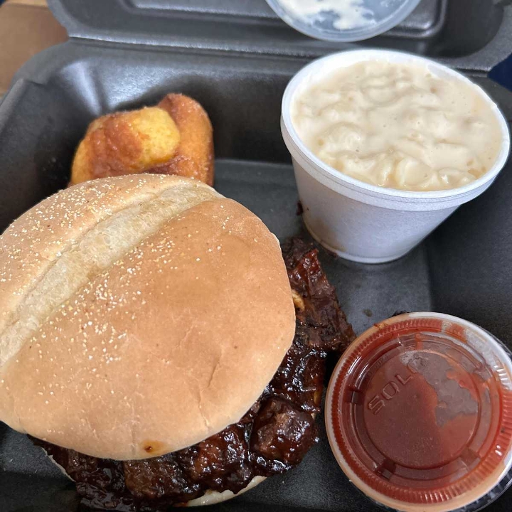 Burnt End Sandwich Meal.