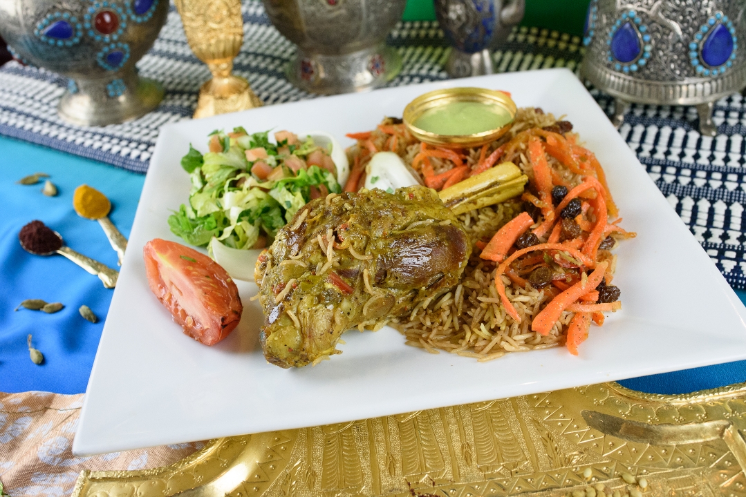 Qabli Palow with Lamb Shanks.