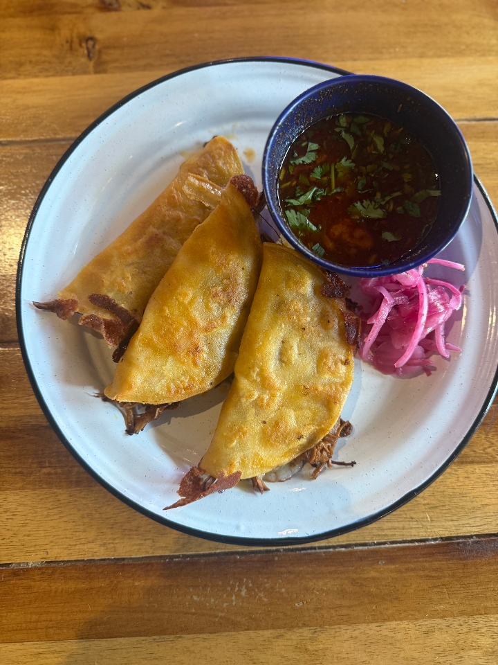Birria Beef and Consomme.