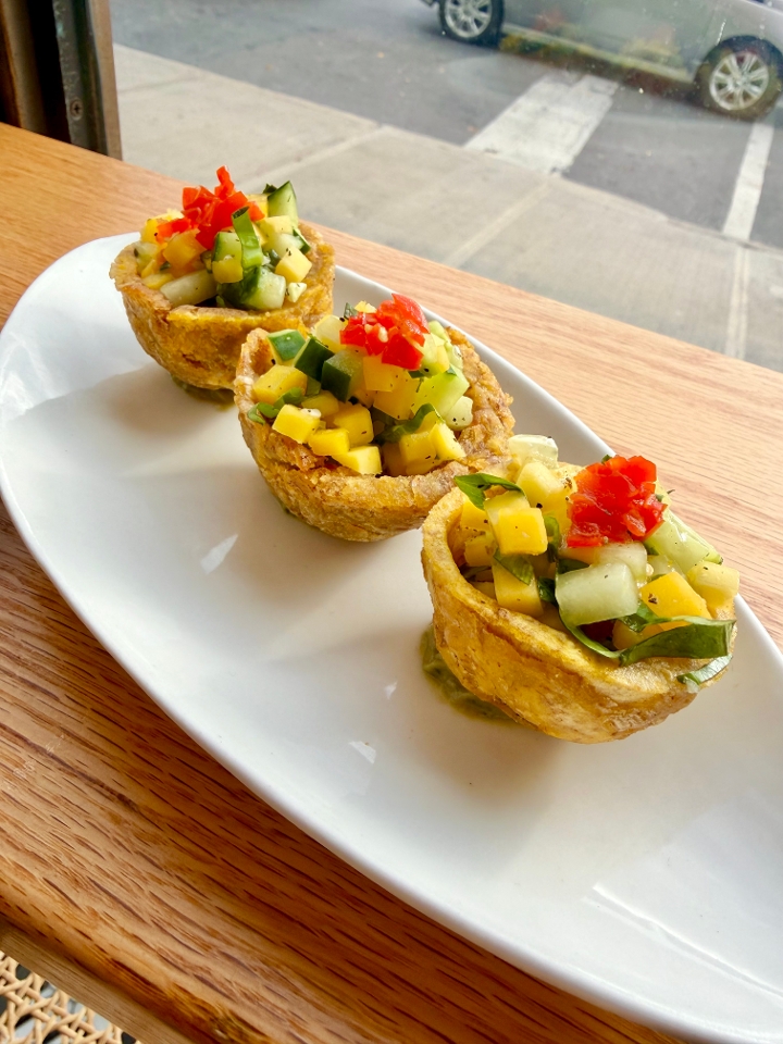 Mango Chow Ceviche Cups.