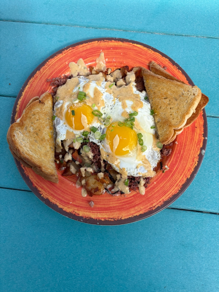 Pastrami Hash & Eggs.