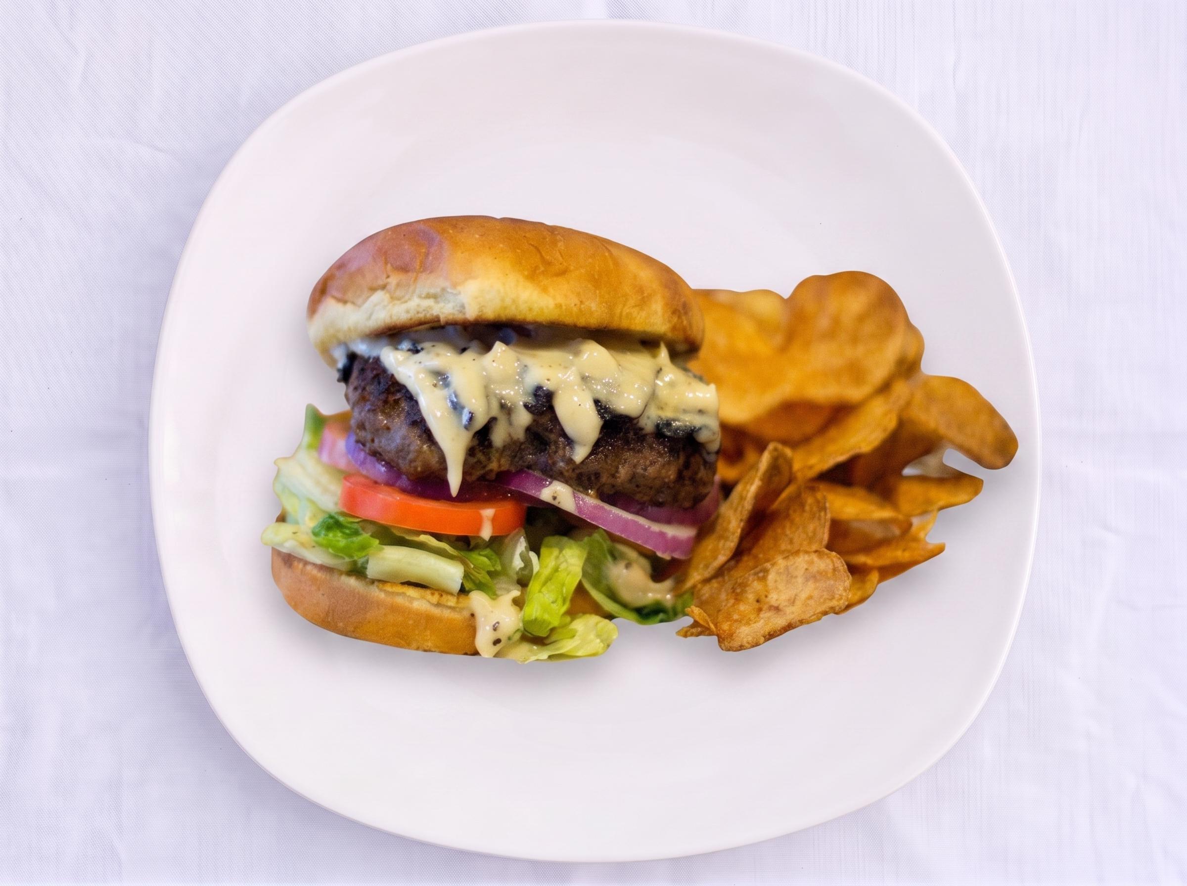 Mushroom and Swiss Burger.