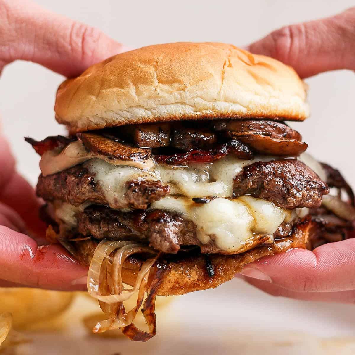 Bacon Mushroom Burger.