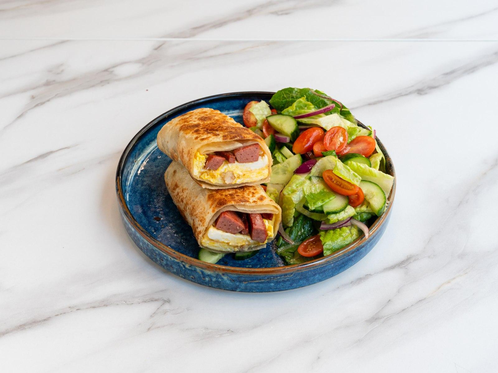Halal Beef Salami Burrito.