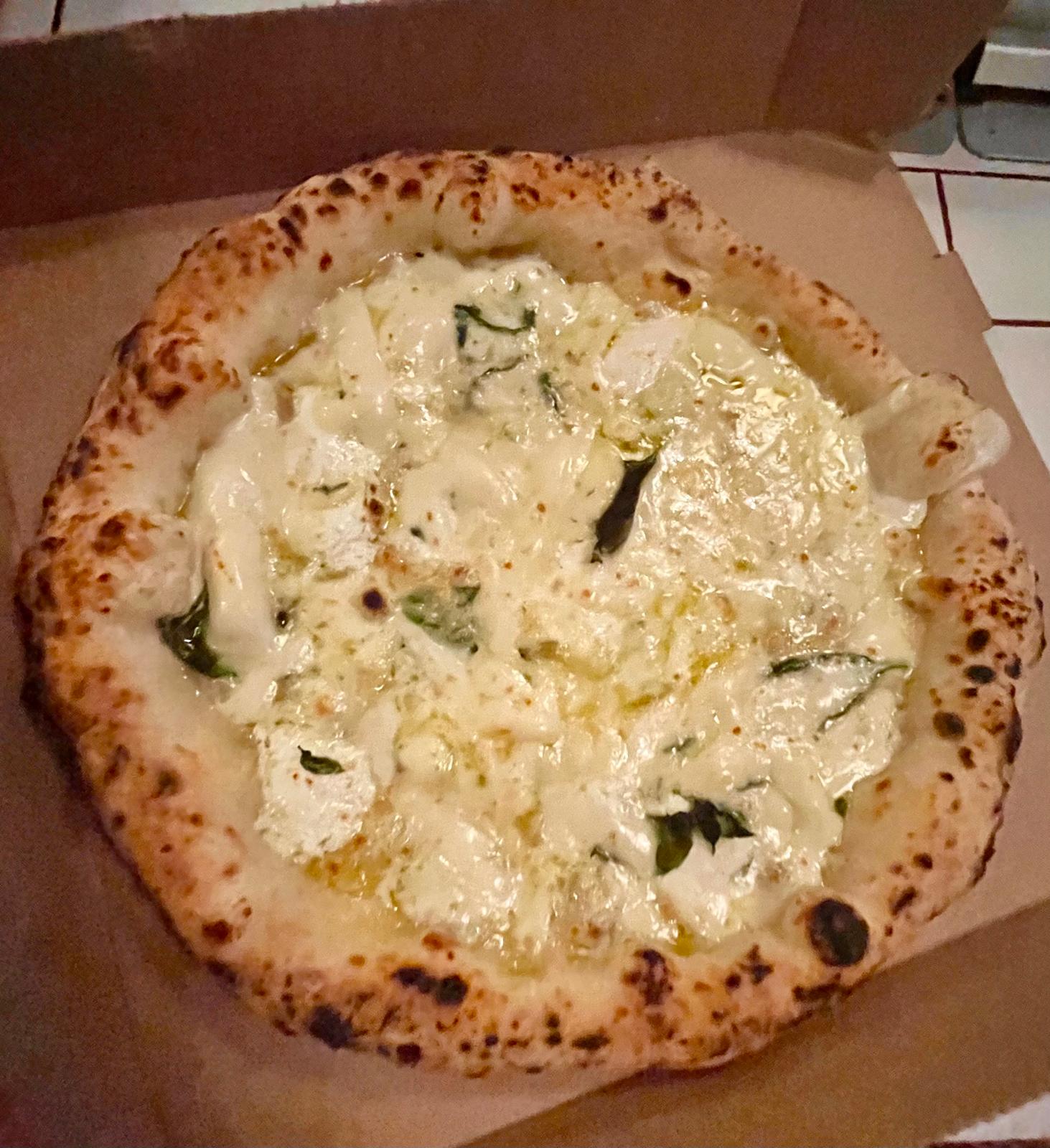 Quattro formaggi pizza.