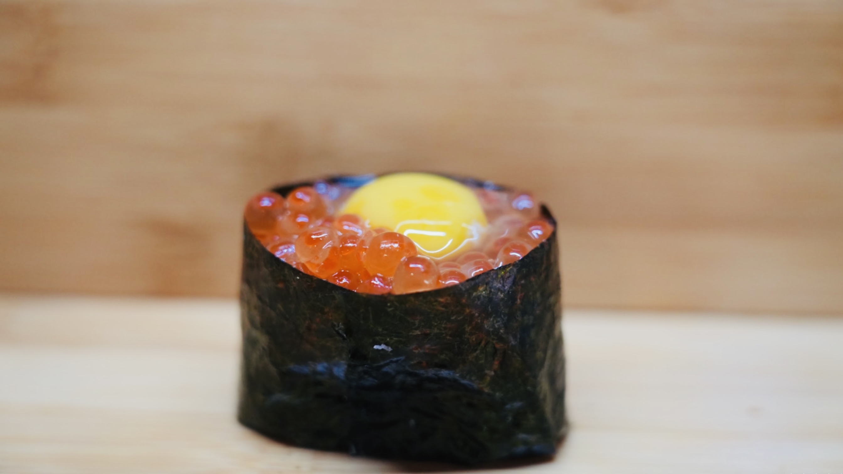 Ikura Quail egg Sushi.