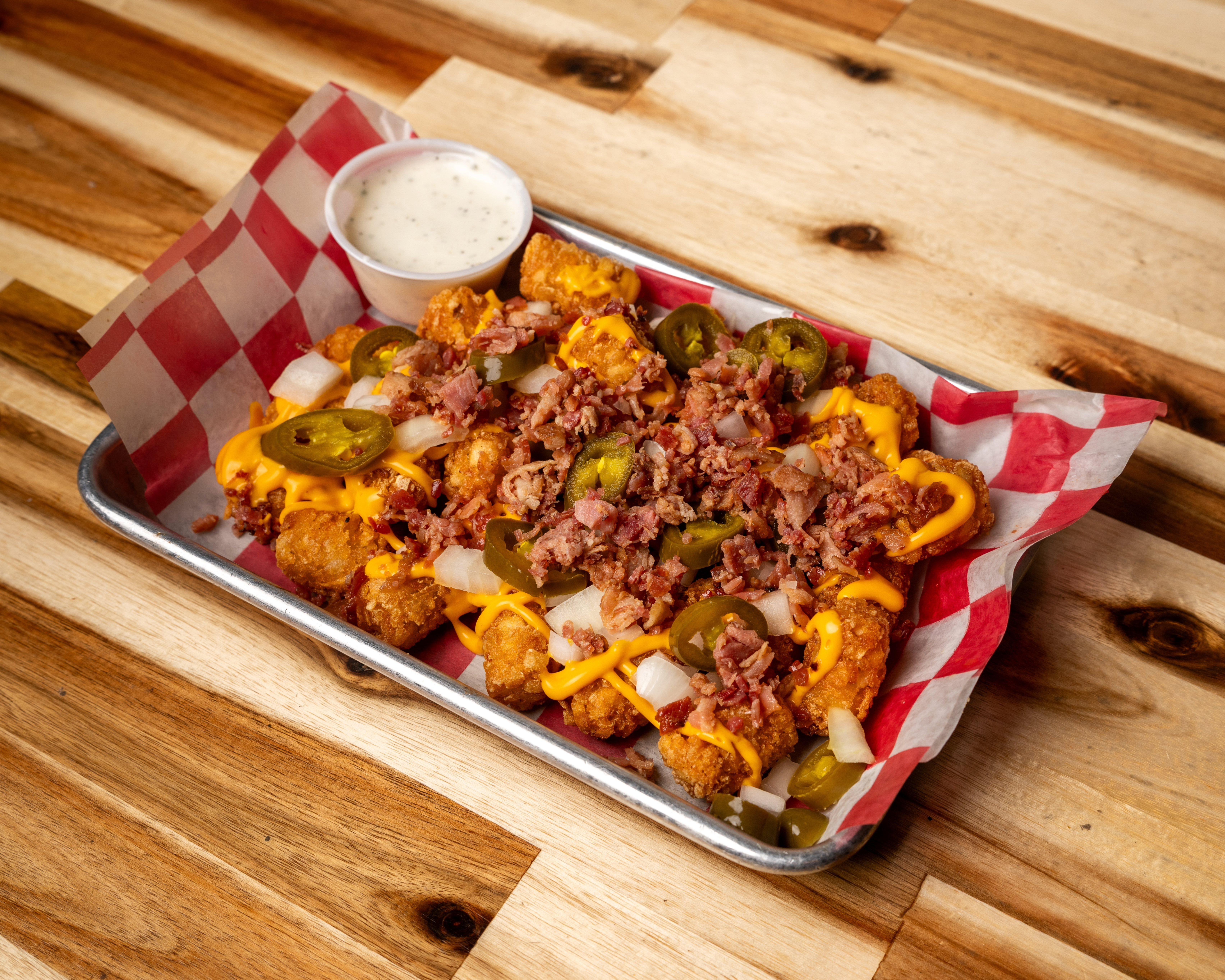 LOADED TATER TOTS.