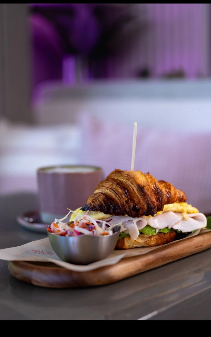 Turkey Ham Croissant Sandwich.