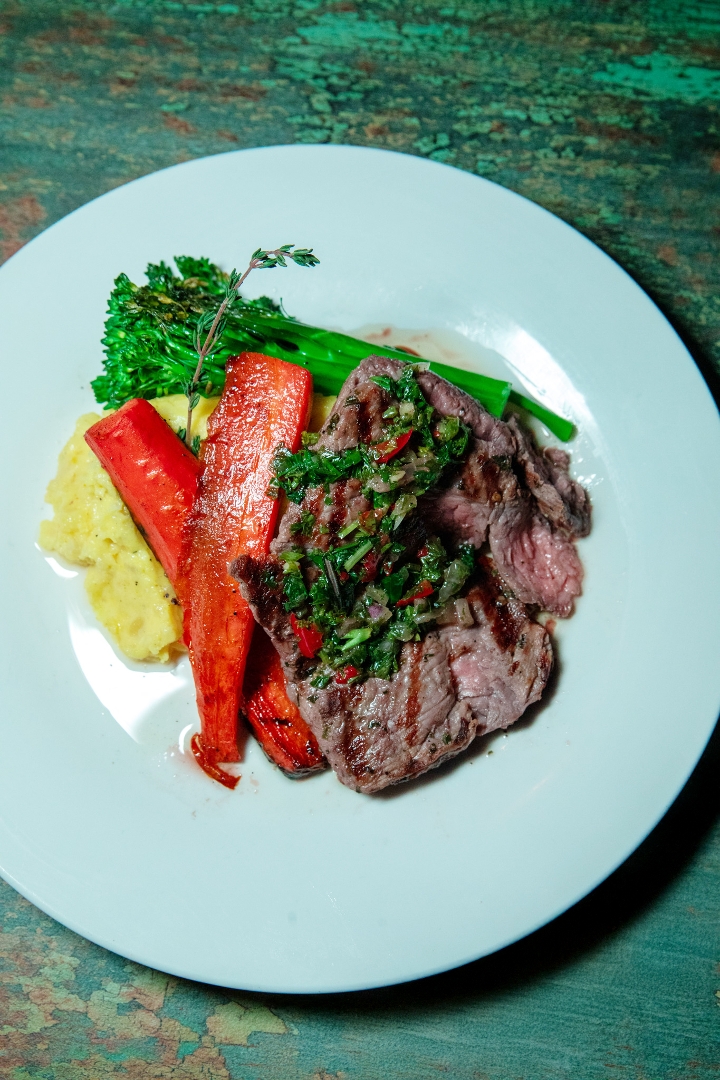 Petite tender chimichurri steak (Argentina).