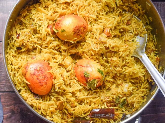 Egg ghee roast pulao.