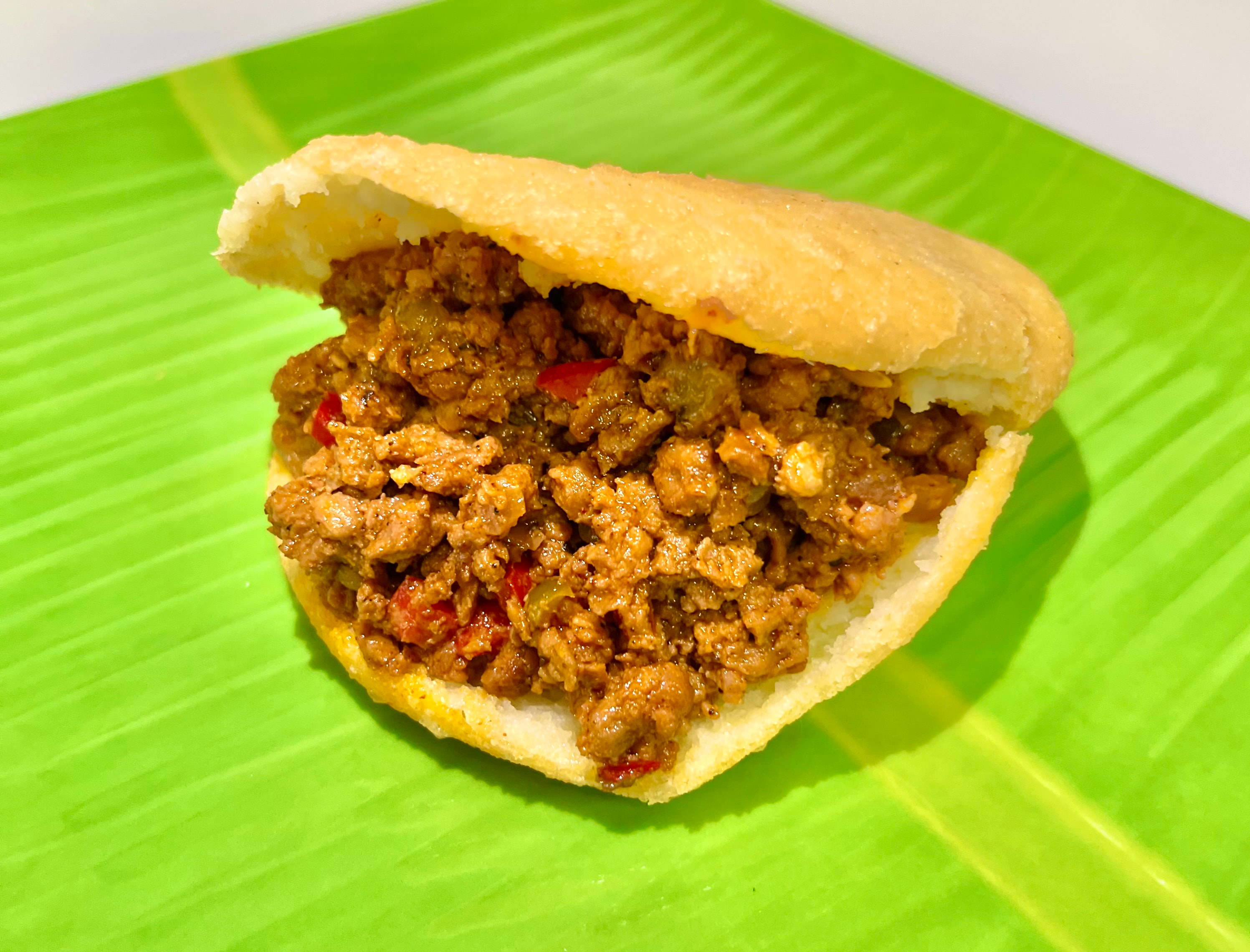 Impossible Ground Beef Arepa.