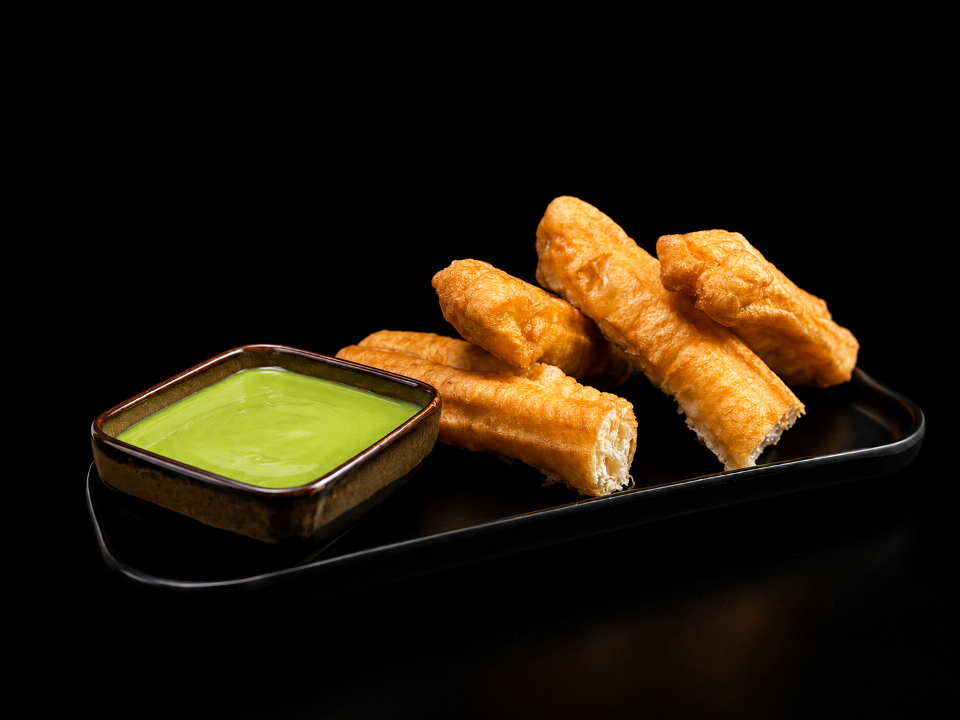 CHINESE DONUT w PANDAN CUSTARD.