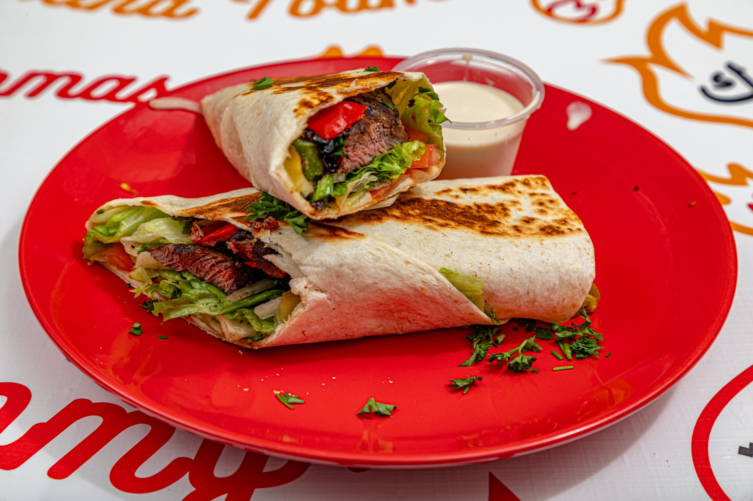 Beef Sheesh Kabob Wrap.