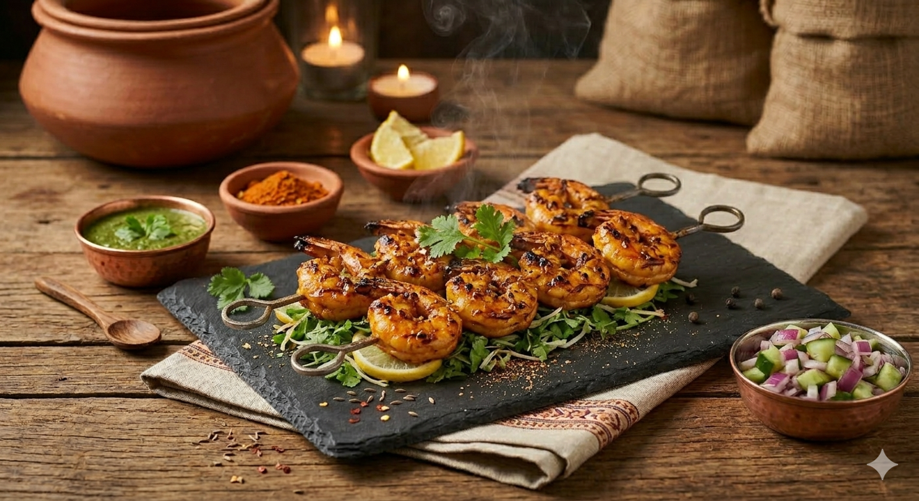 Tandoori Garlic Shrimp.