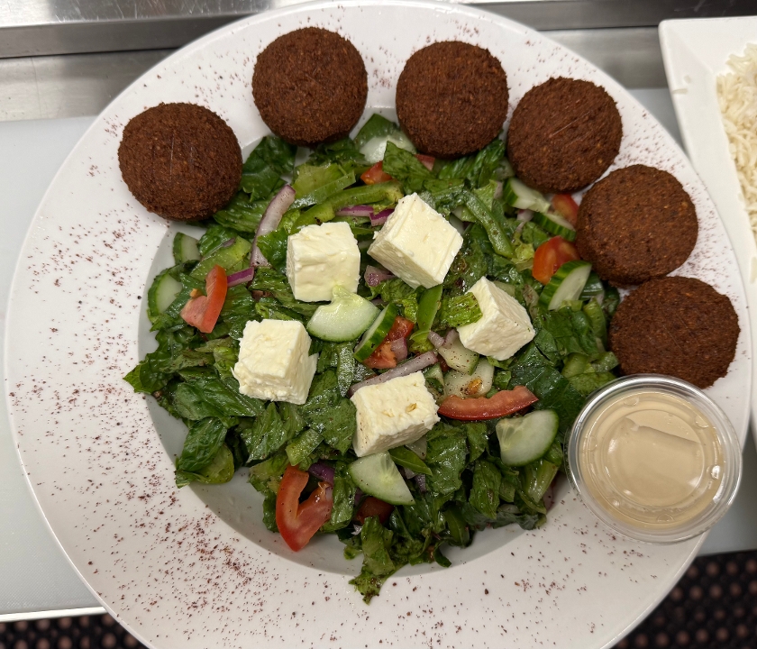 Greek Salad with Falafel.