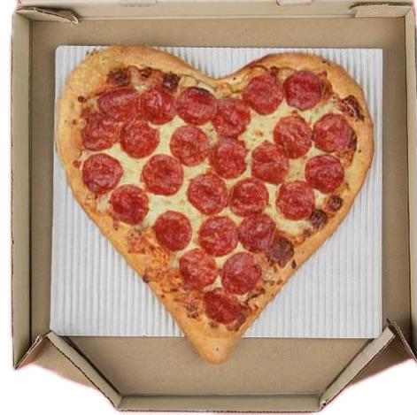 Large Heart Shape Pizza.