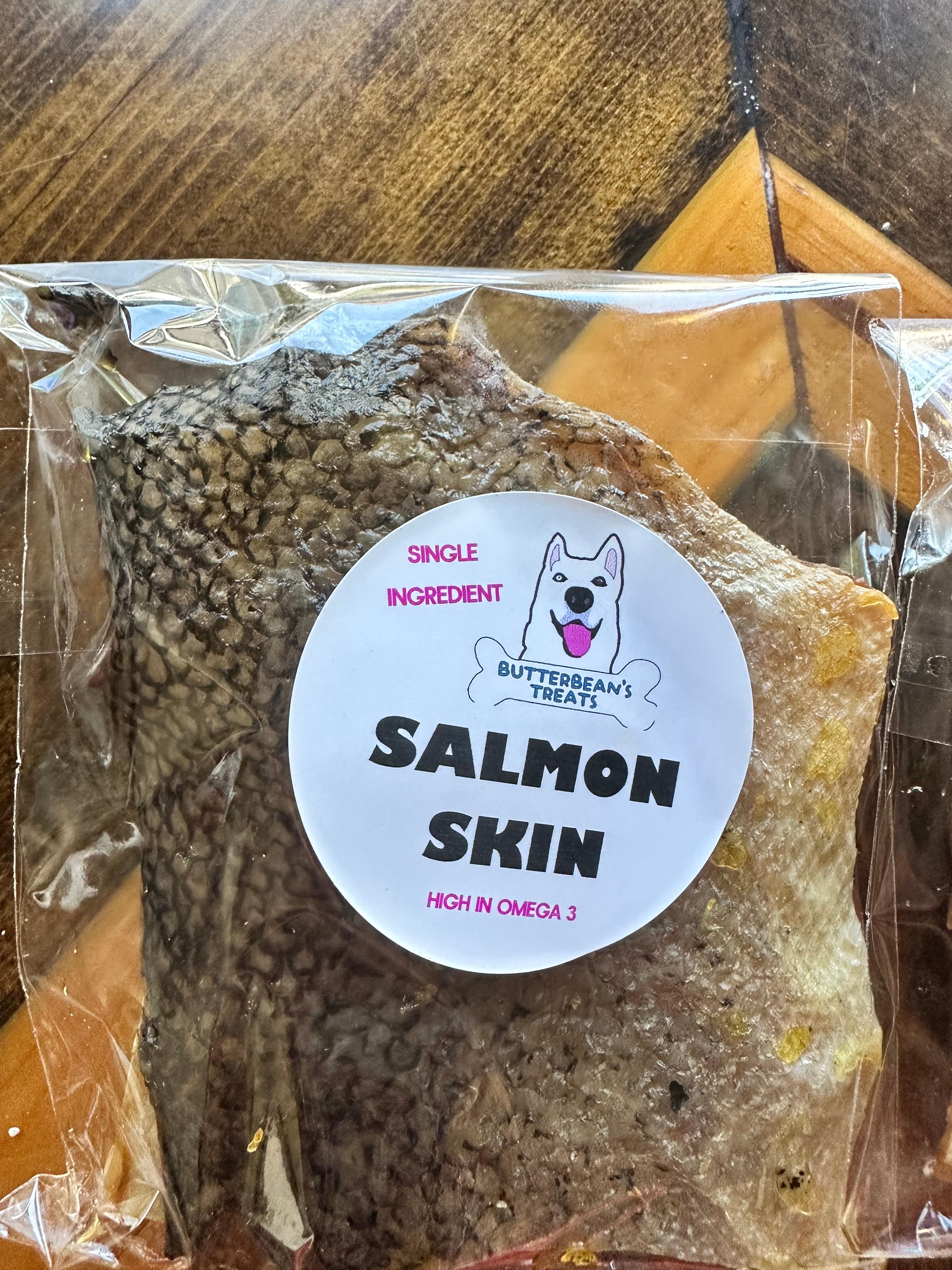 Salmon skin.