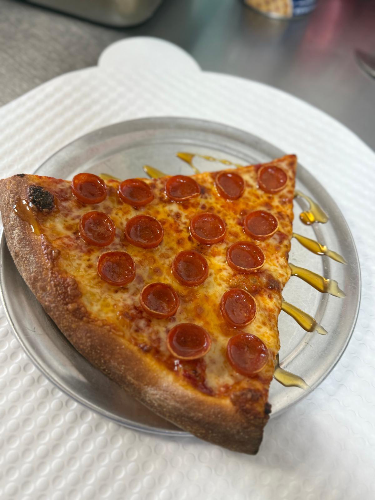 Pepperoni Cups & Hot Honey Slice.