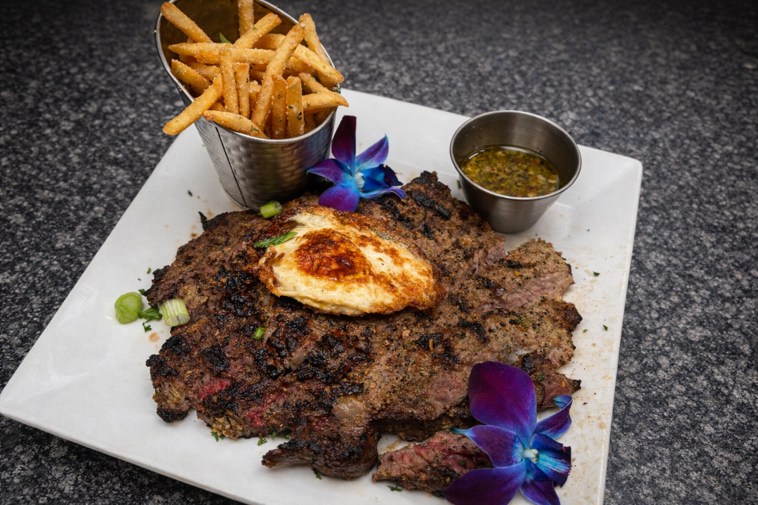 Grilled NY Strip and Fried Egg.