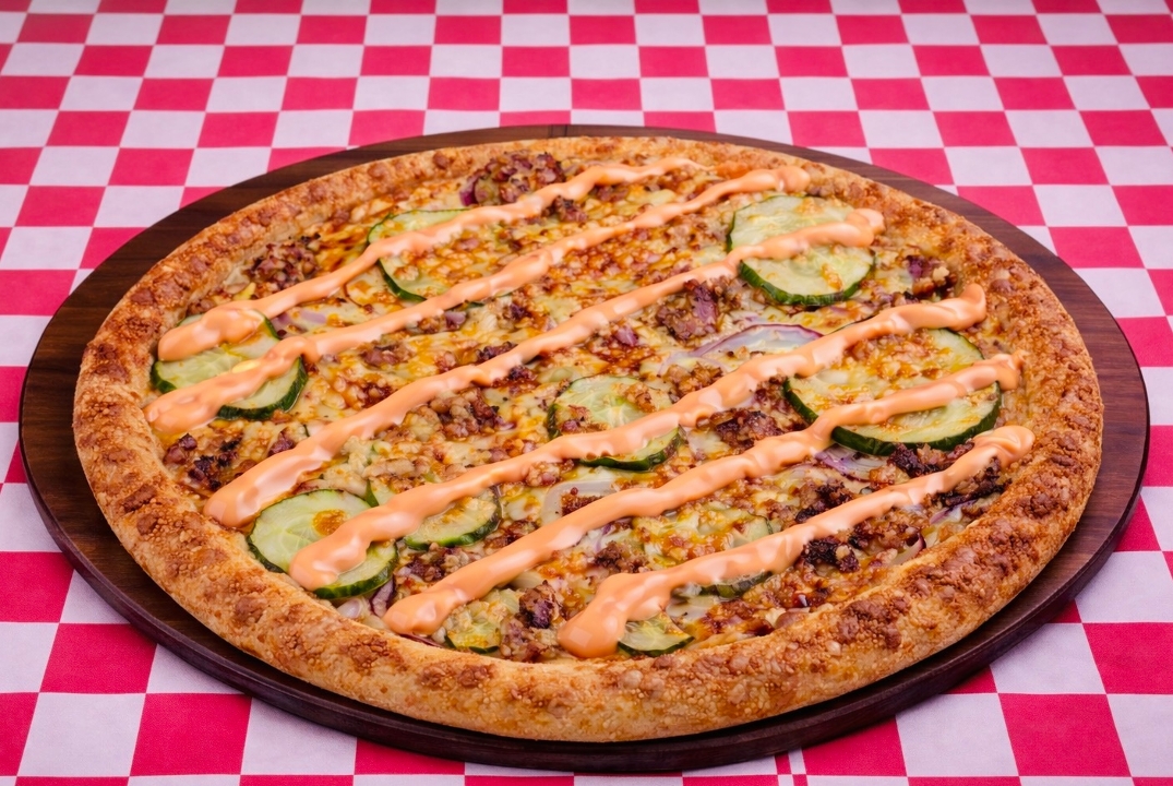 Large Cheeseburger Bomb Pizza 14(Greek Style).