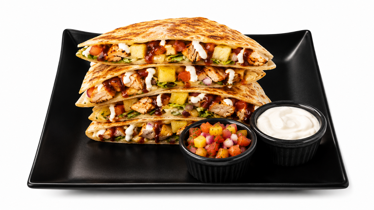 Chicken al Pastor Quesadilla.