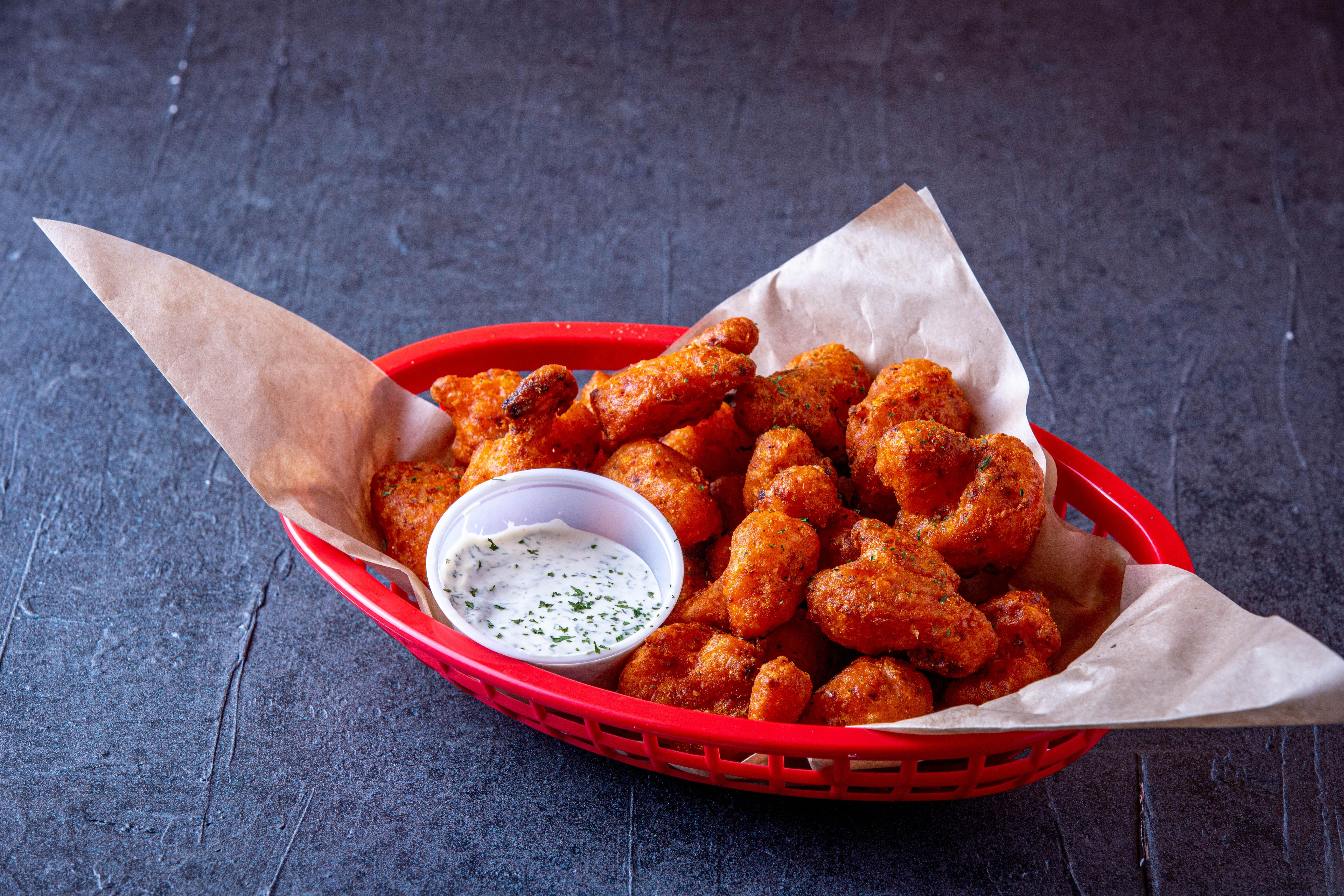 Fried Buffalo Cauliflower.