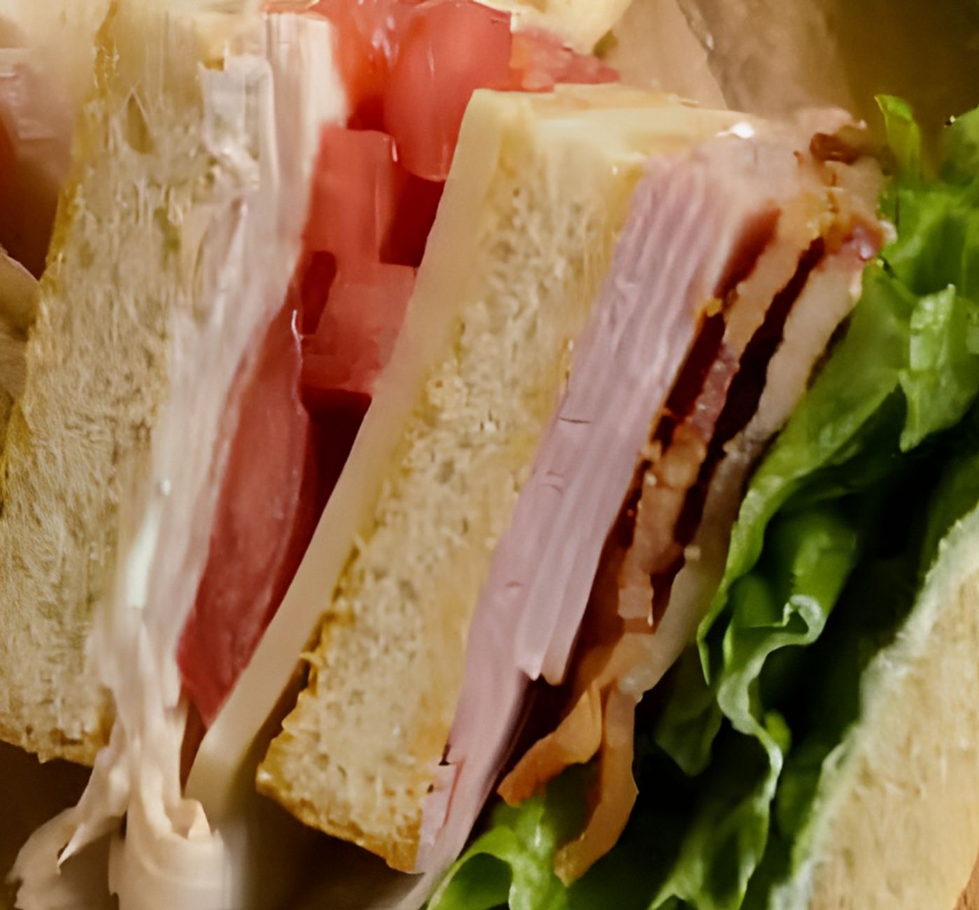 Ham & Cheese Club Sandwich.