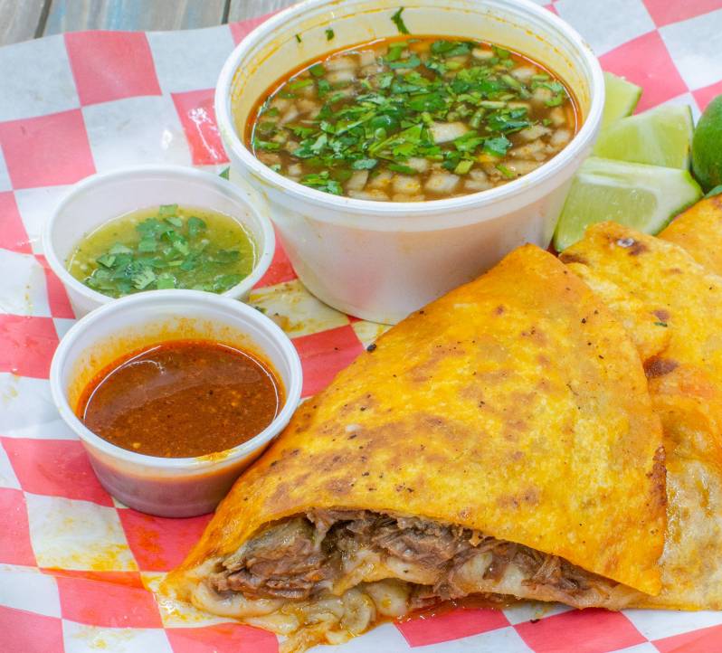 Quesabirria (Quesadilla Birria Style).