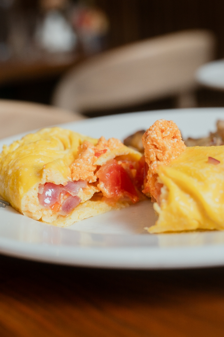 Spicy Feta Omelette.