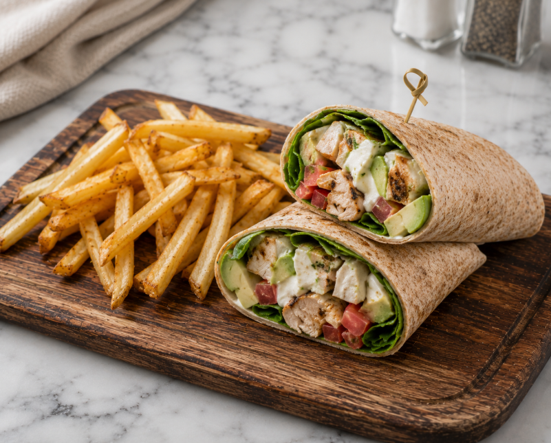 Avocado Chicken Wrap.