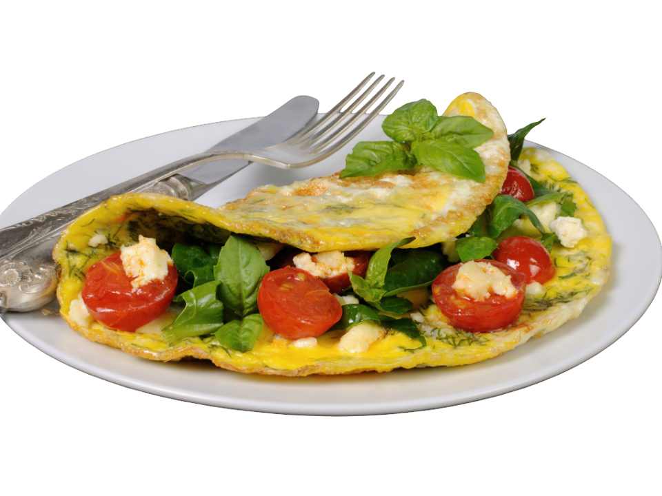 Spinach, Tomato & Feta Omelette.