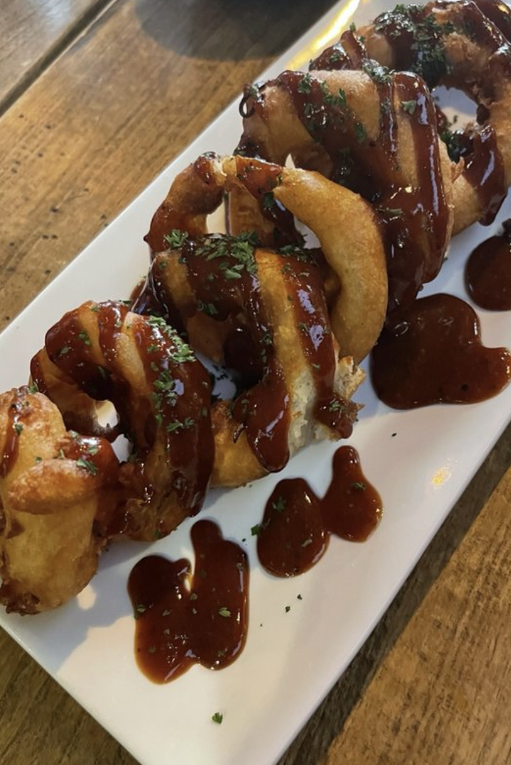 Hand Cut Onion Rings.