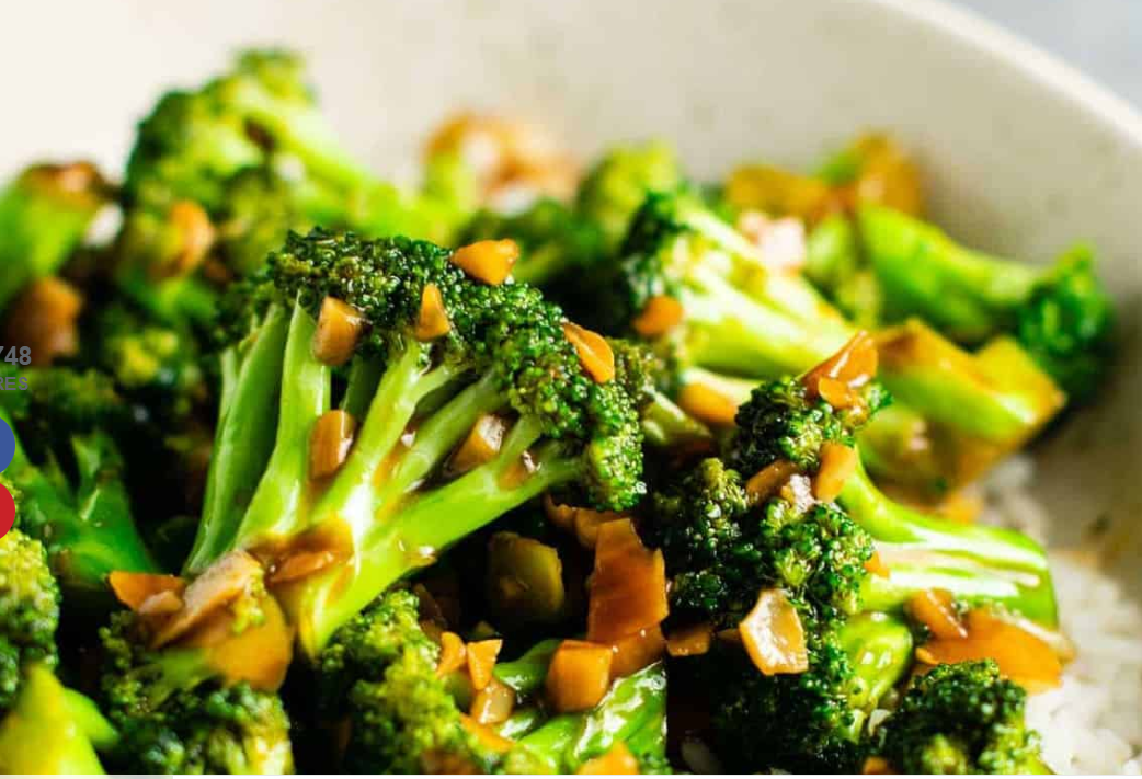 BROCCOLI with GARLIC SAUCE.