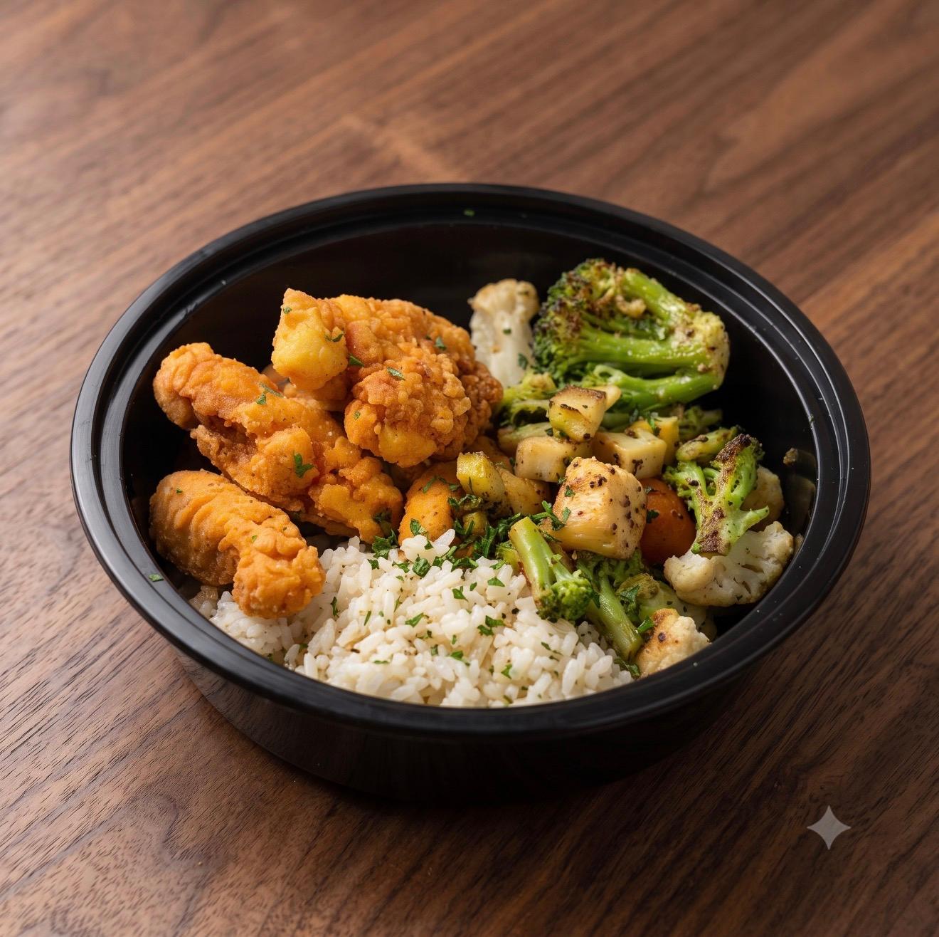 Fried Chicken & Rice Bowl.