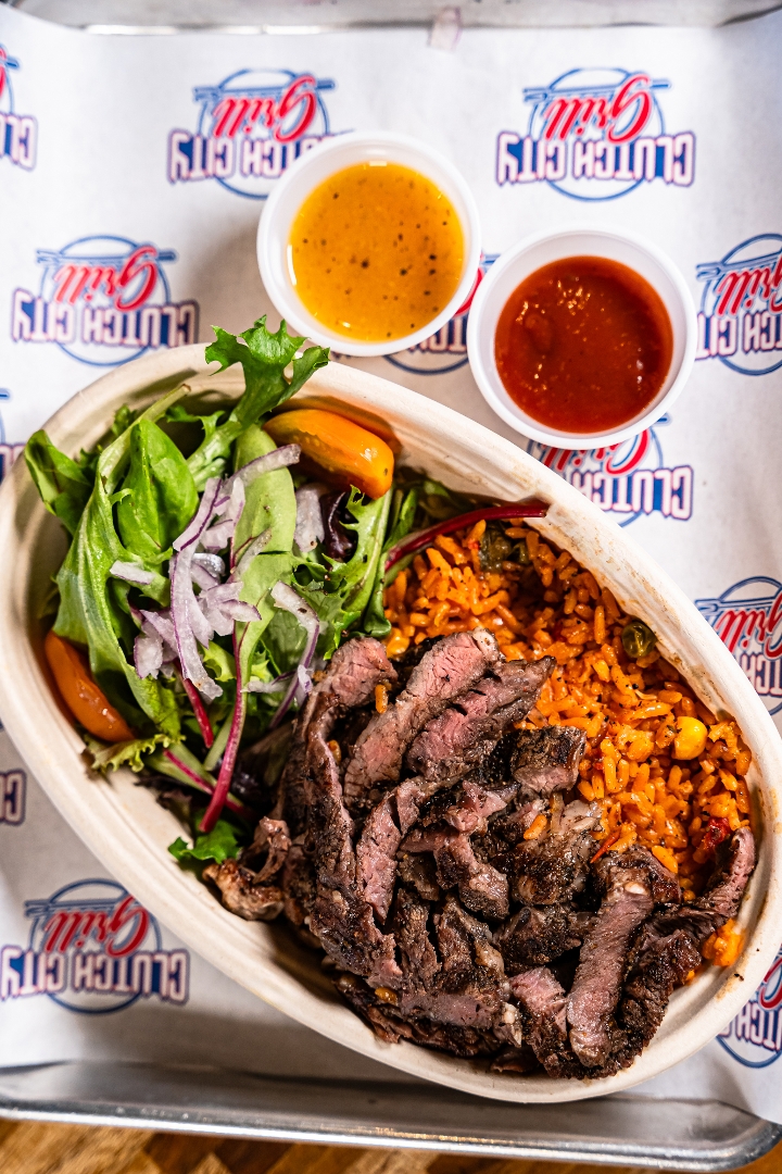 Ribeye Steak w/ Rice.