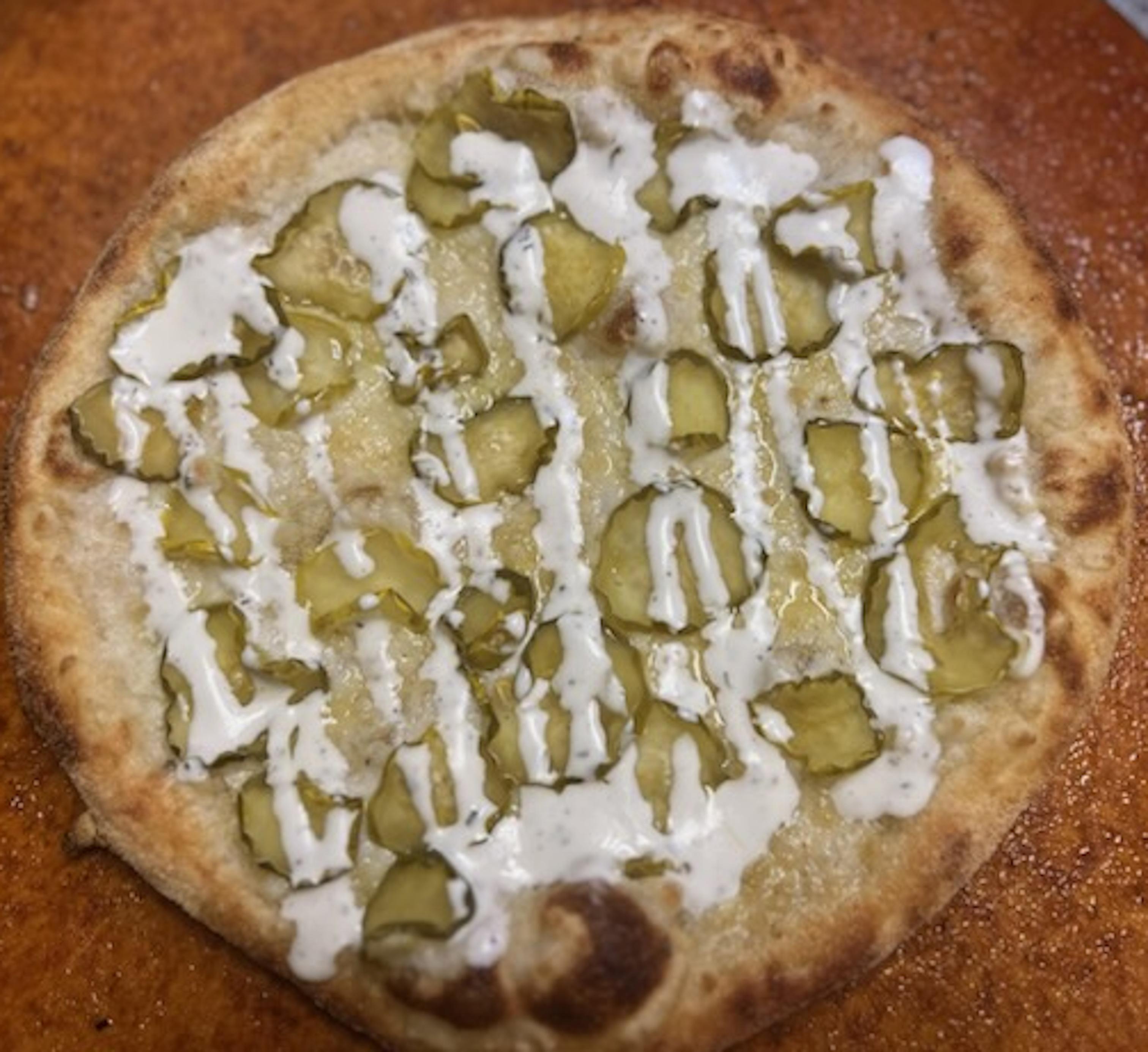 14" Vegan Dill Pickle Pizza.