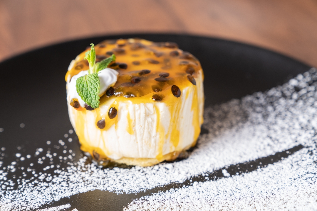 Passion Fruit Cheesecake.